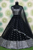 Impressive Black Sequins Net Reception Wear Lehenga Choli With Dupatta