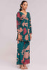 Lovely Teal Blue Digital Printed Crepe Office Wear Co-Ord Set