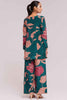 Lovely Teal Blue Digital Printed Crepe Office Wear Co-Ord Set