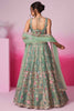 Magnetic Sea Green Sequins Silk Engagement Wear Lehenga Choli