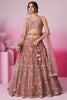 Ravishing Rose Gold Sequins Silk Reception Wear Lehenga Choli