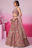 Ravishing Rose Gold Sequins Silk Reception Wear Lehenga Choli