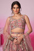 Ravishing Rose Gold Sequins Silk Reception Wear Lehenga Choli