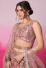 Ravishing Rose Gold Sequins Silk Reception Wear Lehenga Choli