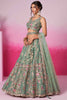 Magnetic Sea Green Sequins Silk Engagement Wear Lehenga Choli