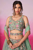 Magnetic Sea Green Sequins Silk Engagement Wear Lehenga Choli