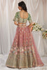 Stunning Pink & Green Heavy Embroidered Wedding Wear Lehenga Choli