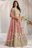 Stunning Pink & Green Heavy Embroidered Wedding Wear Lehenga Choli