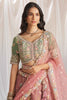 Stunning Pink & Green Heavy Embroidered Wedding Wear Lehenga Choli