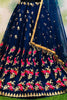 Pretty Navy Blue Zari Embroidered Net Lehenga Choli With Dupatta