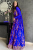 Marvelous Blue Embroidered Georgette Wedding Lehenga Choli With Jacket