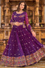 Glamorous Purple Sequins Georgette Navratri Wear Lehenga Choli