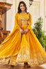 Beautiful Yellow Embroidered Georgette Haldi Wear Lehenga Choli