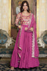 Astonishing Pink Color Zari Weaving Georgette Event Wear Gown