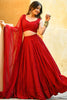 Marvelous Red Sequins Georgette Sangeet Wear Lehenga Choli