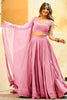 Outstanding Light Pink Sequins Georgette Function Wear Lehenga Choli