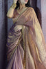 Gorgeous Rose Gold Hand Work Event Wear Saree With Blouse