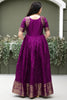 Marvelous Purple Zari Weaving Silk Festival Wear Gown