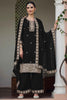 Adorable Black Embroidered Georgette Wedding Wear Palazzo Suit