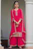 Ravishing Rani Pink Embroidered Georgette Festival Wear Palazzo Suit