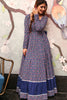 Graceful Blue Digital Printed Crepe Festival Wear Gown