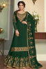 Wonderful Green Zari Embroidered Silk Festival Wear Lehenga With Suit