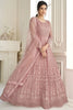 Beautiful Baby Pink Embroidered Net Recaption Wear Gown