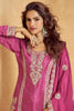 Alluring Pink Zari Embroidered Chinon Eid Special Palazzo Suit