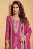 Alluring Pink Zari Embroidered Chinon Eid Special Palazzo Suit