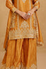 Beautiful Mustard Yellow Embroidered Chinon Festival Wear Palazzo Suit