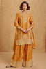 Beautiful Mustard Yellow Embroidered Chinon Festival Wear Palazzo Suit