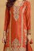 Ravishing Orange Sequins Chinon Traditional Palazzo Suit With Dupatta