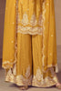 Adorable Yellow Bandhani Printed Chinon Palazzo Suit With Dupatta