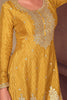 Adorable Yellow Bandhani Printed Chinon Palazzo Suit With Dupatta