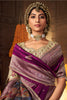 Adorable Purple Zari Weaving Silk Wedding Wear Saree With Blouse