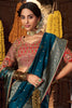 Winsome Teal Blue Zari Weaving Silk Festival Wear Saree With Blouse