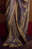 Fascinating Blue Zari Weaving Silk Wedding Wear Saree With Blouse