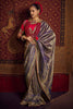 Fascinating Blue Zari Weaving Silk Wedding Wear Saree With Blouse