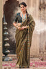 Dazzling Olive Green Lace Work Tissue Silk Festival Wear Saree