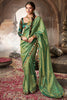 Spectacular Green Zari Work Tissue Silk Function Wear Saree
