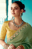Fantastic Light Green Heavy Border Work Tissue Silk Saree With Blouse
