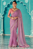 Amazing Lilac Tissue Silk Engagement Wear Saree With Blouse
