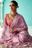 Amazing Lilac Tissue Silk Engagement Wear Saree With Blouse