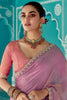 Amazing Lilac Tissue Silk Engagement Wear Saree With Blouse