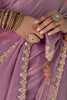 Amazing Lilac Tissue Silk Engagement Wear Saree With Blouse