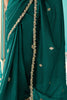 Adorable Green Embroidered Tissue Silk Mehendi Wear Saree