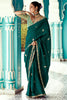 Adorable Green Embroidered Tissue Silk Mehendi Wear Saree