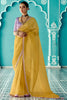 Endearing Yellow Heavy Border Work Tissue Silk Haldi Wear Saree