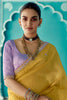 Endearing Yellow Heavy Border Work Tissue Silk Haldi Wear Saree