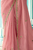Lovable Peach Heavy Border Work Tissue Silk Saree With Blouse